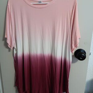 NWOT Ladies Oversize Tie/Dye Shades of Pink Extra Large  SS